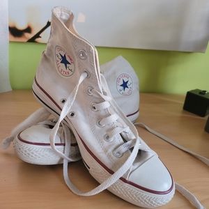 White Coverse High Tops, Men's 5.5 (W 7.5)